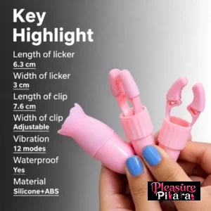 2-in-1 Vibrator Licker + Nipple Clamps