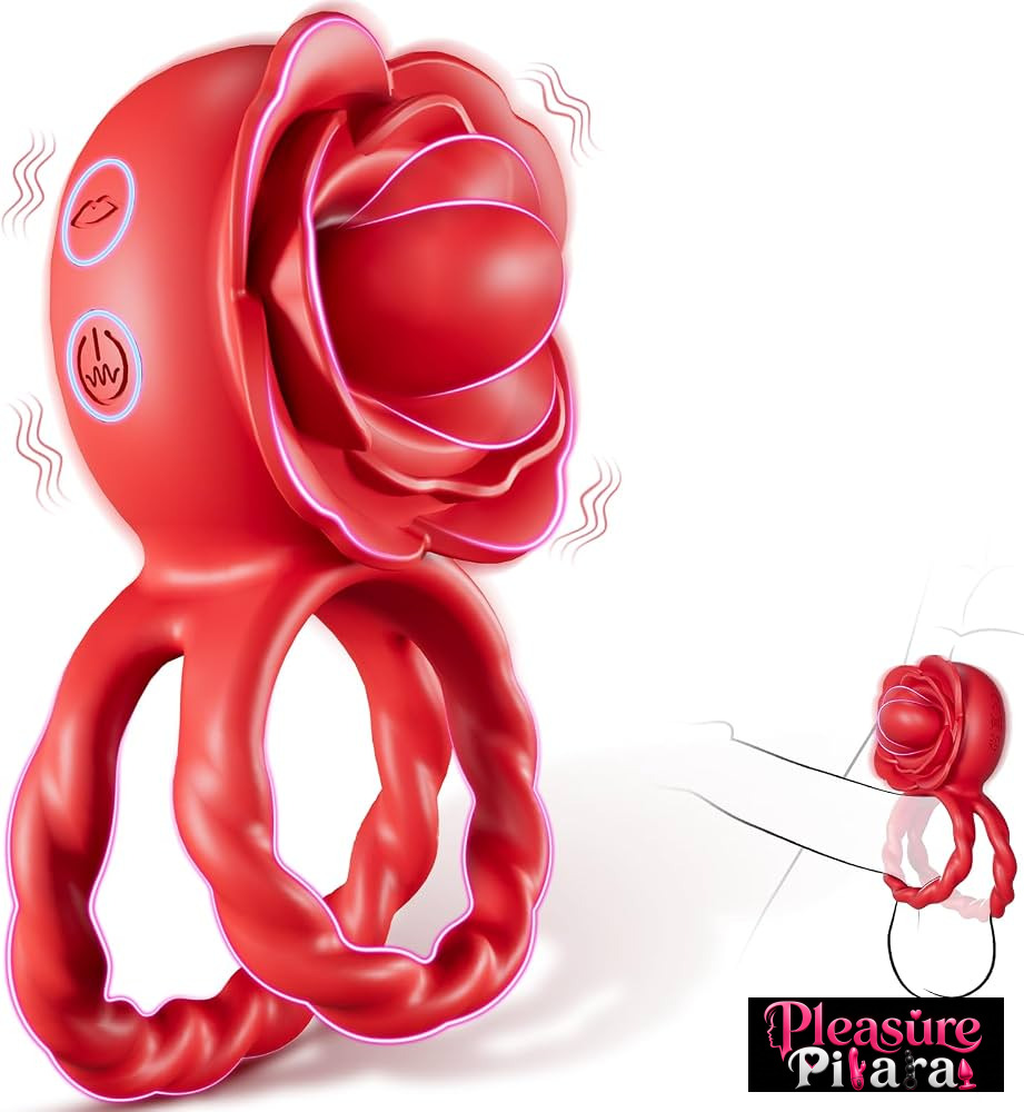 Multi-Purpose Vibrator Licker Penis Pussy Ring Rotation Oral USB Rechargeable