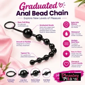 Graduated Anal Bead Chain for Adults | Pleasure Pitara