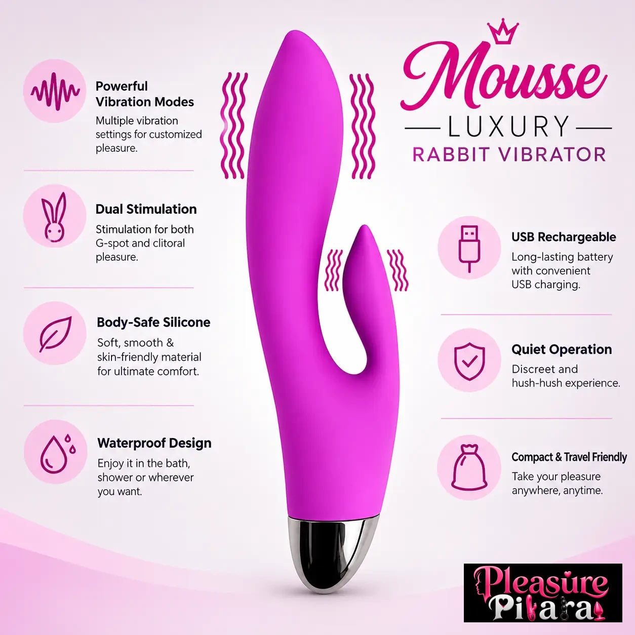 Mousse Luxury Rabbit Vibrator by Pleasure Pitara