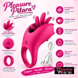 Multi-purpose vibrator with rotating licker and penis ring