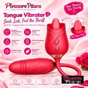 Tongue Kiss Vibrator for Women with Soft Licking Tongue Action